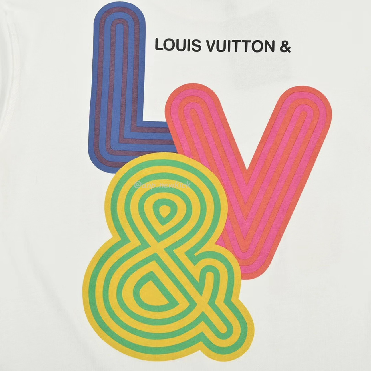 Louis Vuitton Colorful Letter Printed Short Sleeves T Shirt (2) - newkick.org